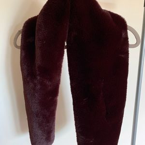 Faux fur burgundy winter wrap